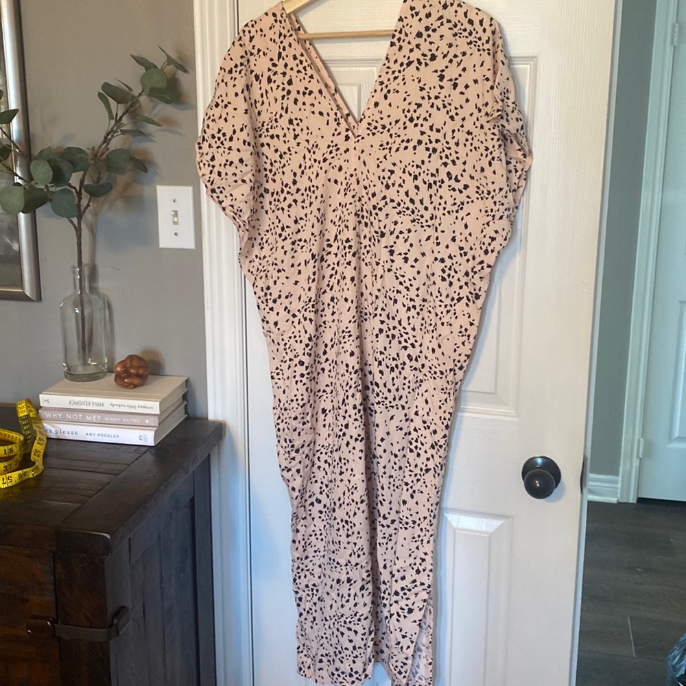 SIDIA pink and black leopard caftan dress, size 2